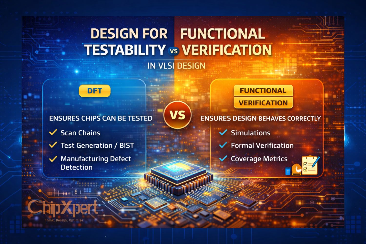 Design for Testability vs Functional Verification: What’s the Difference in VLSI? 1 Design for Testability vs Functional Verification